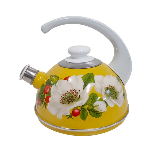 Kettle 2.5l ?04/25/16/33/?03 yellow/marichka handle (decor-stainless steel on white)